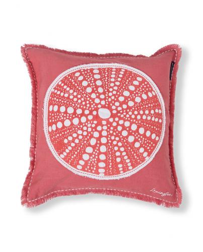 Lexington Summer Embroidered Patch Leinen Cotton Kissenbezug Pink White