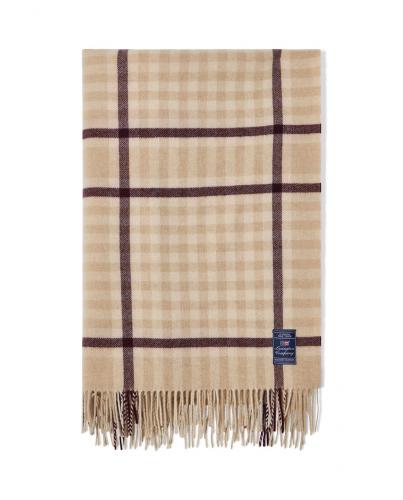 Lexington Checked Recycled Wool Throw Beige/Fig