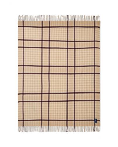 Preview: Lexington Checked Recycled Wool Throw Beige/Fig