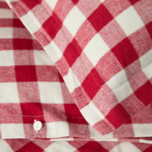 Preview: Kissenbezug Flanell, Bettwäsche Herbst Winter, Cottage Bettwäsche, Geschenkidee Weihnachten, Schlafzimmer Deko Winter
