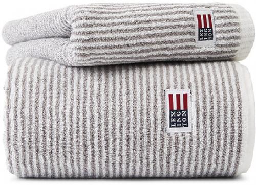 Lexington Handtuch Icons Original Towel White Gray Striped