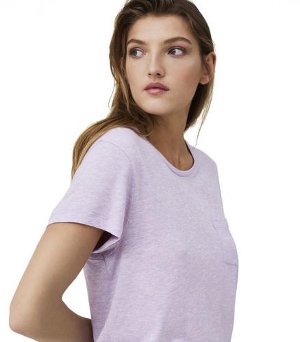 Lexington Ashley Jersey Tee T-Shirt Lavender Melange, Model, Close up