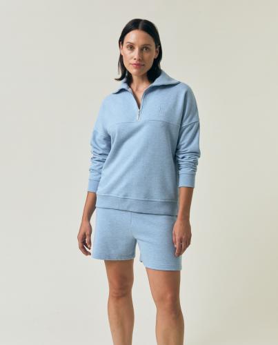 Lexington Half-Zip Logo Sweatshirt Light Blue Melange