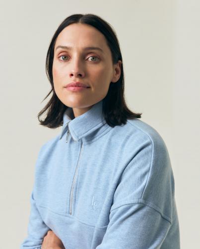 Lexington Half-Zip Logo Sweatshirt Light Blue Melange