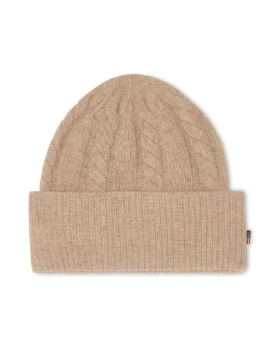 Lexington Yak/Merino Wool Blend Cable Knitted Beanie Beige