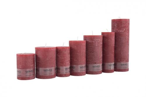 WMG Kerze Rustic bordeaux 11 60x60mm