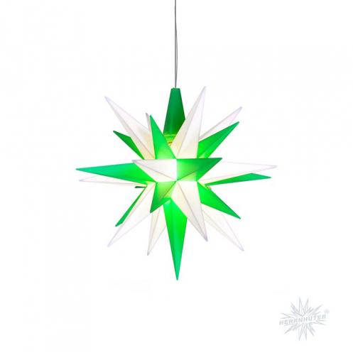 Herrnhuter LED Stern A1e klein für den Innenbereich Grün Weiss