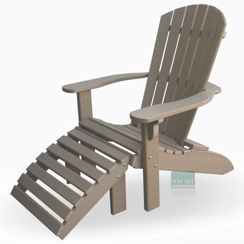 Preview: Adirondack Chair USA Classic Beige, mit Fussteil