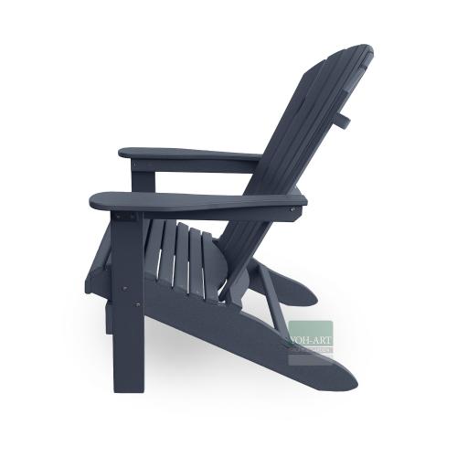 Preview: Adirondack Chair USA Classic Relax Dark Grey linke Seitenansicht – komfortabler Relax Gartenstuhl