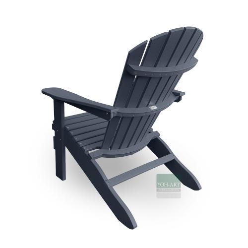 Preview: Adirondack Chair USA Classic Relax Dark Grey Seitenansicht links hinten – klassischer Adirondack Chair