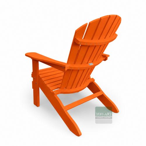 Preview: Premium Adirondack Chair Orange von YOH-ART Home & Garden – pflegeleichter Design-Gartenstuhl im amerikanischen Stil.