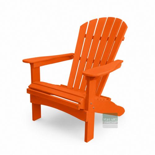 Adirondack Chair USA Classic Relax Orange aus recyceltem Kunststoff – wetterfester Premium-Gartenstuhl für Terrasse, Garten und Balkon.
