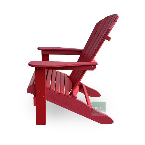 Preview: Adirondack Chair USA Classic Relax Red linke Seite Outdoor Relaxstuhl
