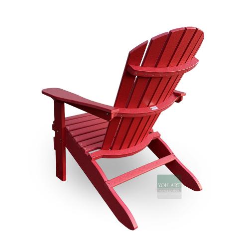 Preview: Adirondack Chair USA Classic Relax Red Seitenansicht links hinten Gartenstuhl
