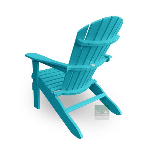 Preview: Adirondack Chair USA Classic Relax Türkis Seitenansicht links hinten – klassischer Adirondack Relaxstuhl