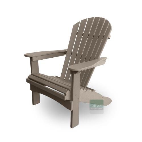 Adirondack Chair USA Classic Relax Weatherwood Seitenansicht links – Gartenstuhl mit natürlicher Holzoptik