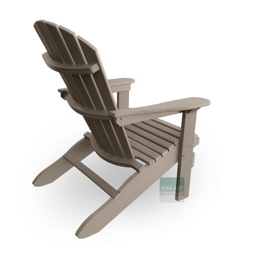Adirondack Chair USA Classic Relax Weatherwood Rückansicht rechts – langlebiger Gartenstuhl in Holzoptik