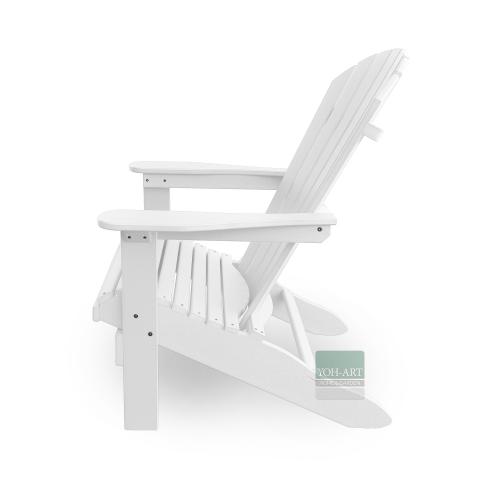 Preview: Adirondack Chair USA Classic Relax White linke Seitenansicht – komfortabler Gartenstuhl