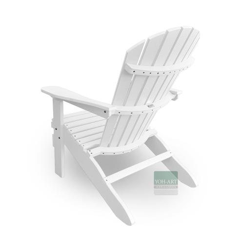 Preview: Adirondack Chair USA Classic Relax White Seitenansicht links hinten – klassischer Adirondack Chair