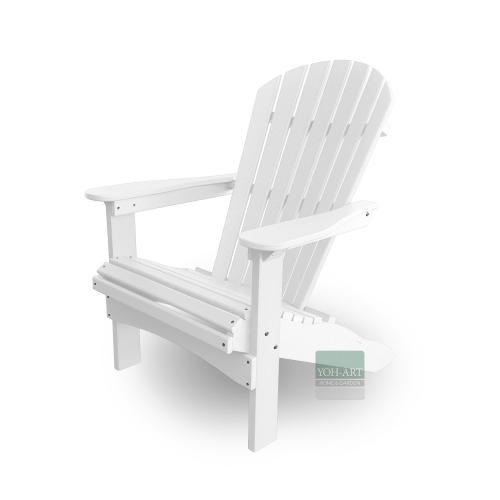 Adirondack Chair USA Classic Relax White Seitenansicht links – ergonomischer Adirondack Gartenstuhl