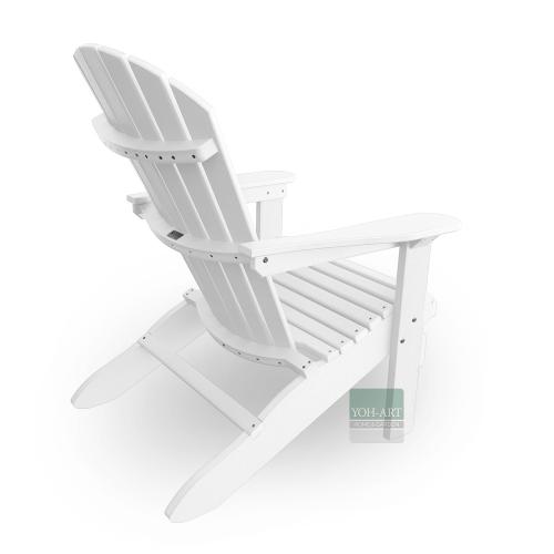 Adirondack Chair USA Classic Relax White Rückansicht rechts – langlebiger Outdoor Gartenstuhl