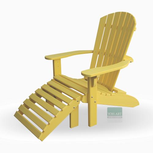 Adirondack Chair USA Classic Yellow, mit Fussteil