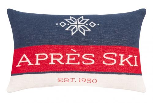 pad home Design Kissenhülle Letters apres ski dark blue-red