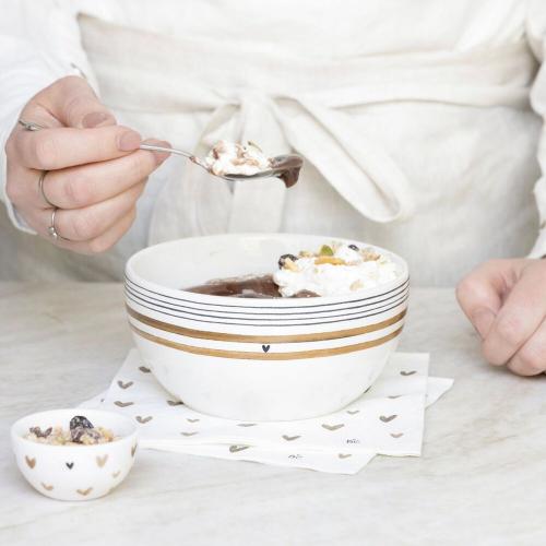 Preview: Müslischale skandinavisch, Bastion Collections Neuheiten, kleine Schüssel gestreift, stilvolles Geschirr online