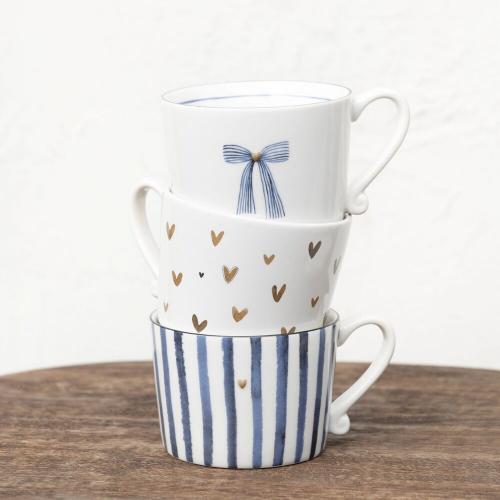 Preview: Bastion Collections Tasse White/Little hearts in brown
