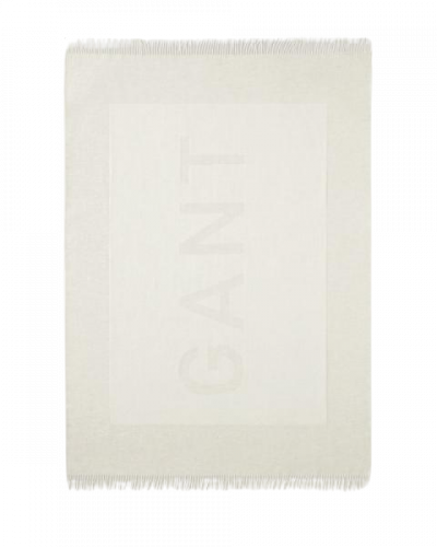 GANT Decke Logo Throw White Sand