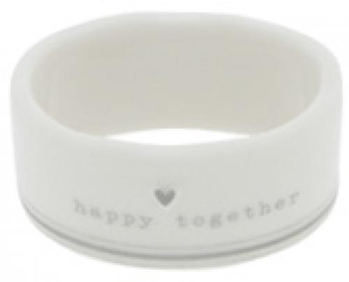 Bastion Collection Serviettenring Set with Hearts Grey