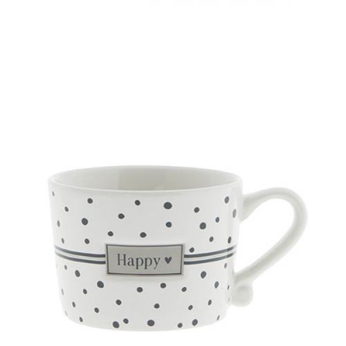 Bastion Collection Tasse White sm / Dots in Black / Happy