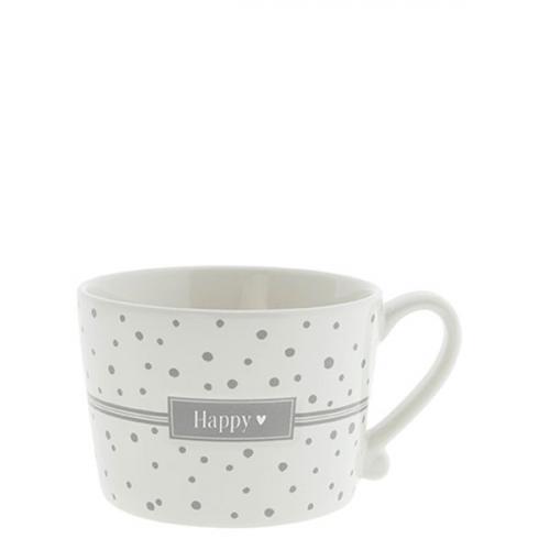 Bastion Collection Tasse White sm / Dots in Grey / Happy