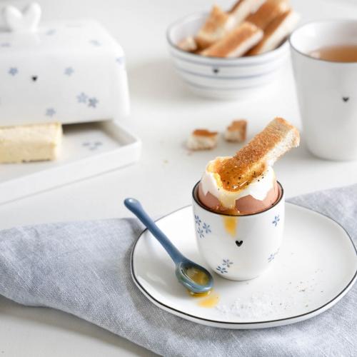 Preview: Bastion Collection Eierbecher White Blue Daisies