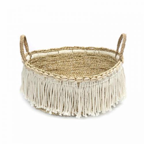 The Boho Fringe Basket - Natural White, wunderschoen
