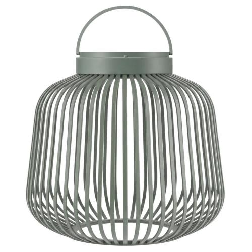 blomus LITO Agave Green S Akkuleuchte eingeschaltet mit warmem Licht und dekorativem Schattenspiel