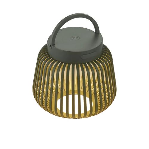 Preview: Kabellose blomus LITO LED-Lampe XS in sanftem Agavengrün als stimmungsvolle Tischbeleuchtung