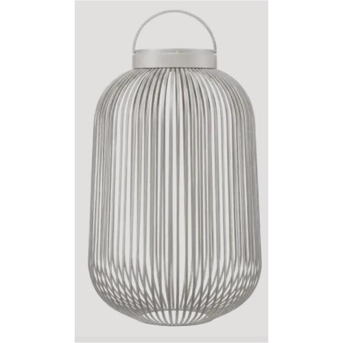 blomus LITO Mourning Dove L mobile LED-Leuchte in Graubeige mit filigraner Metallstruktur und Tragegriff