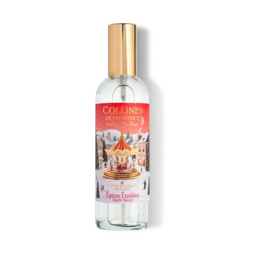 Collines de Provence Raumspray Gewürzsterne 100 ml, Raumspray für die Adventszeit, würziger Raumduft Spray Weihnachten, Raumduft Spray Weihnachten kaufen, französisches Raumspray Gewürzsterne, Weihnachtsduft für das Wohnzimmer