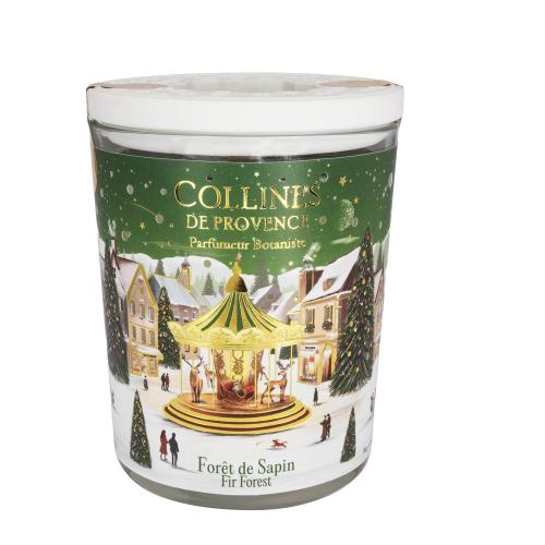 Weihnachtskerze Duft, Weihnachtsduftkerze, Duftkerze Holzdocht, Kerze mit Holzdocht, Kerze 180 g, Duftkerze Weihnachten, Nadelwald Duftkerze