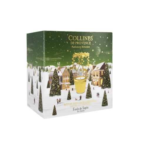 Preview: Collines de Provence Geschenkset Kerze 360g + Karussell Tannenwald