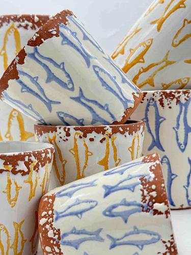 Preview: Citronella Outdoor Duftkerze Pez Azul Brisa Marina blau gelb