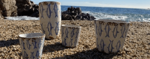Citronella Outdoor Duftkerze Sardine Blau Tauchend, Mood, Meer