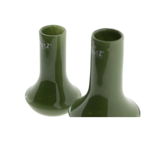 Preview: DutZ Vase Marco Olivegreen handgefertigte Glasvase in Olivgrün mit schlankem Hals und bauchiger Form