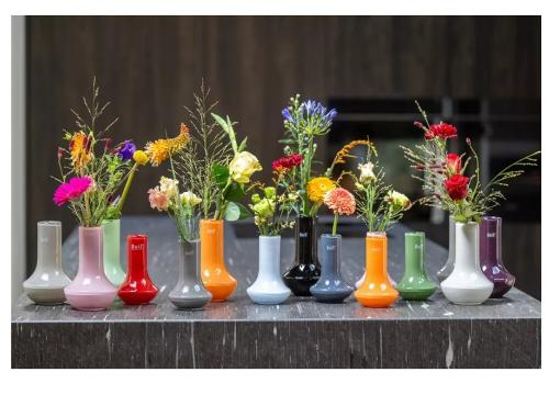 Preview: Skandi Dekoration dunkle Farben, Handgefertigte Vase aus Glas, Aesthetic Flower Vase Plum, Luxus Wohnaccessoires DutZ
