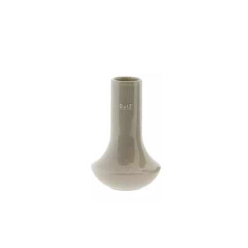 DutZ Vase Marco Taupe handgefertigte Glasvase in Graubeige mit schlankem Hals und bauchiger Form