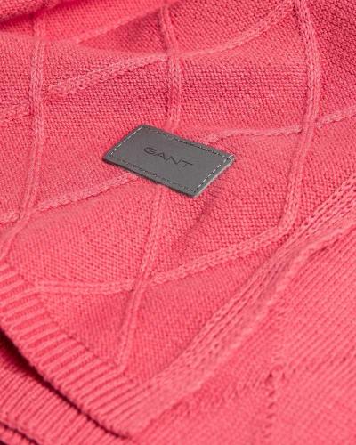 Preview: Gant Home Strickdecke Plaid Trell Rapture Rose