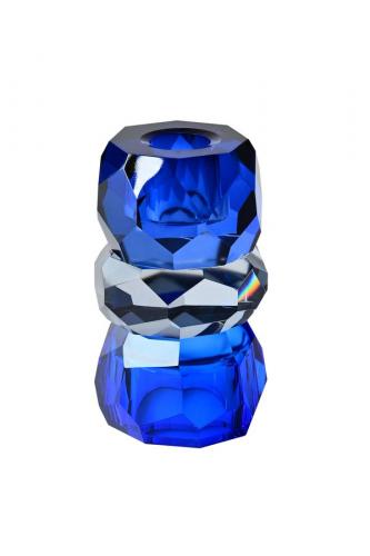 Gift Company Palisades Kristallglas Kerzen-/Teelichthalter blau, wunderschoen, trendig