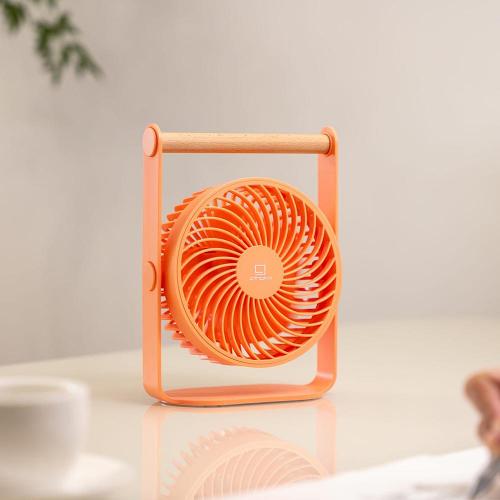 Preview: Gingko Lyra Akku-Ventilator Peach mit 360 Grad drehbarem Ventilatorkopf