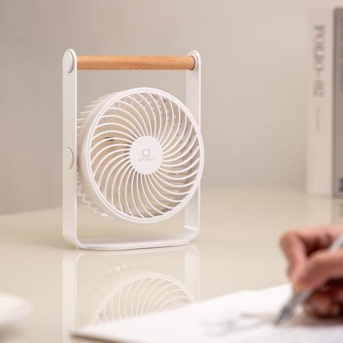 Preview: Design Ventilator Gingko Lyra tragbar weiß für Büro und Zuhause